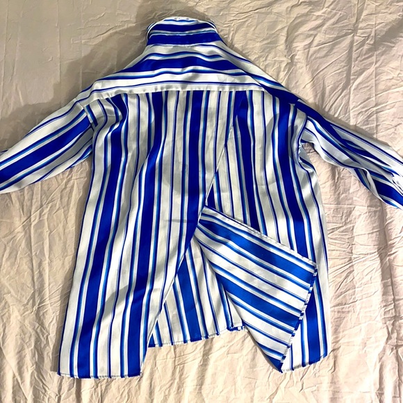 Royal Blue & White Open Back Zara Shirt - Picture 2 of 2